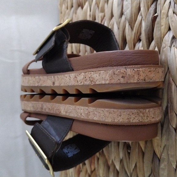 Sorel Roaming buckle slide comfort platform leather sandals 7.5 - Picture 9 of 11